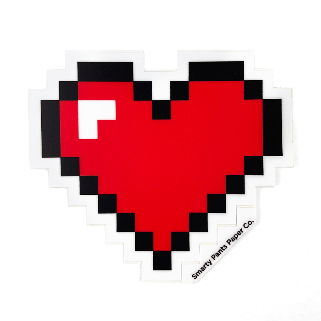 8 Bit Heart Sticker – Smarty Pants Paper Co.